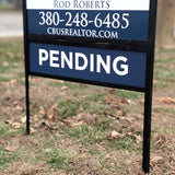 Slide in Pending sale real estate sign rider for a real estate metal frame.
