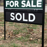 Custom real estate sign rider for sold slide in sign.