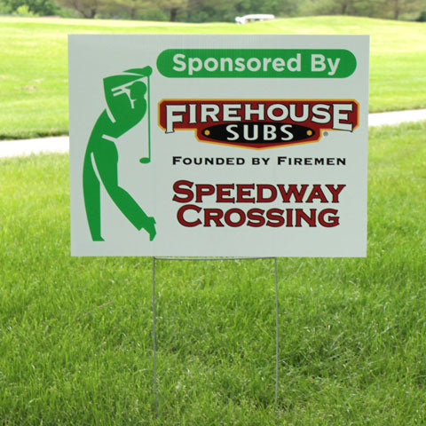 Golf Outing Signs, Sponsorship Signs, 18x24 with ground stake