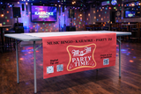 Table banner for M-n-M Party Time. Great for events and advertising.