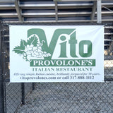 Vito Provolone Sponsorship Banner for Perry Meridian Football. Located on the south side of Indianapolis.