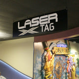 Laser Tag Indoor commercial sign located in Indianapolis, Indiana bowling alley.
