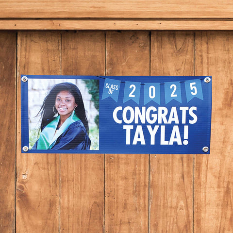 Custom Graduation Banner - 10"h x 24"w - 0743