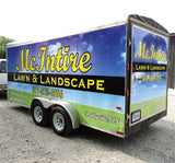 Professional trailer wrap installation Indianapolis by 317Signs showing full-color vinyl wrap on enclosed cargo trailer