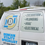 Perforated Window Graphics, see through window film for Duncan Utility, located in Indianapolis, Indiana.