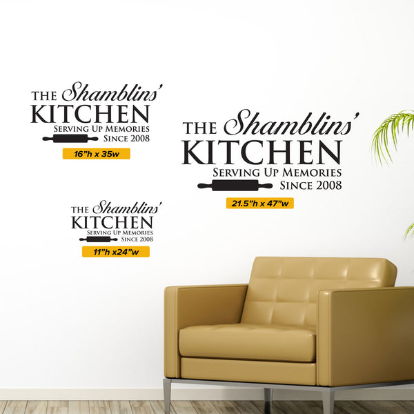 Family Name Wall Decal, 0005, Personalized Wall Decal, Kitchen Decal ...