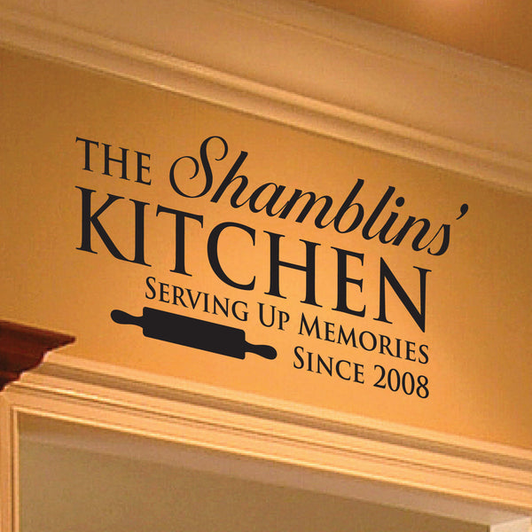 Family Name Wall Decal, 0005, Personalized Wall Decal, Kitchen Decal ...