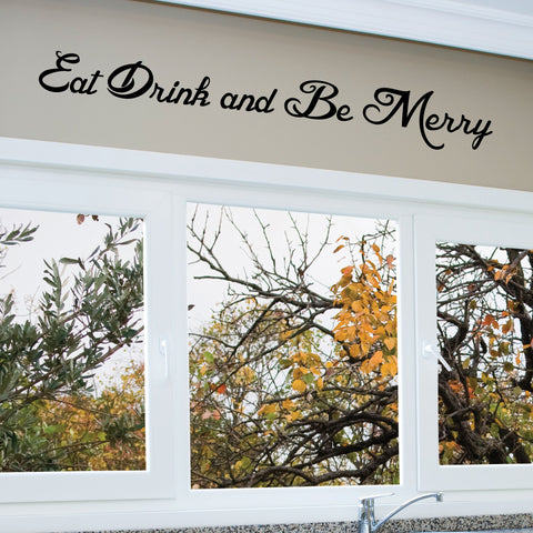 Eat Drink and Be Merry Wall Decal, 0006, Kitchen Wall Decals, Food Decals