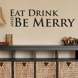Eat Drink and Be Merry Wall Decal, 0011, Kitchen Wall Decals, Food Decals