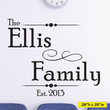 Personalized Family Name Wall Decal, 0018, Custom Family Name Wall Art