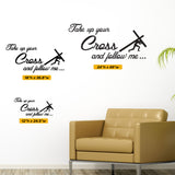Take Up Your Cross and Follow Me Wall Decal, 0062, Matthew 16:24-26 ESV, bible verse decal, cross decal, christian wall decal