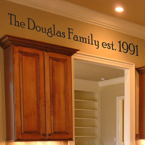 Personalized Family Name Wall Decal, 0085, Family Monogram, Family Established