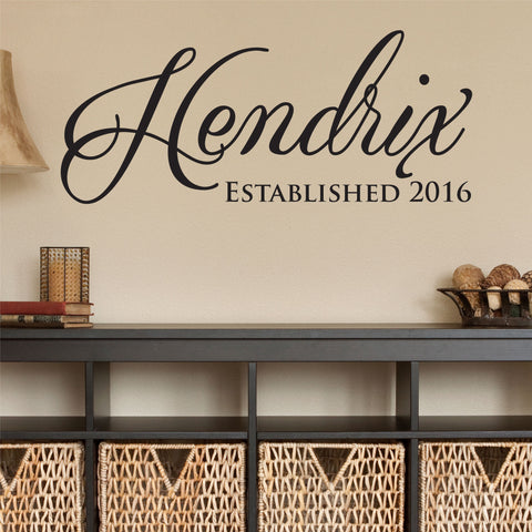 Custom Family Name Wall Decal, 0168, Family Name Wall Art, Customized