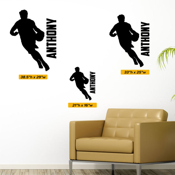 Left Handed Boys Basketball Wall Decal - Custom Name Design – 317Signs.com