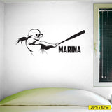 Custom Girls Softball Wall Decal, 0281, Personalized Girls Softball Decal, Batter, Hitter