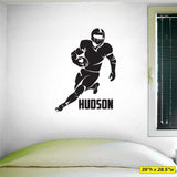Custom Football Running Back Wall Decal, 0284, Personalized Boys Football Wall Decal, Running Back
