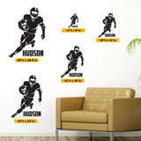 Custom Football Running Back Wall Decal, 0284, Personalized Boys Football Wall Decal, Running Back