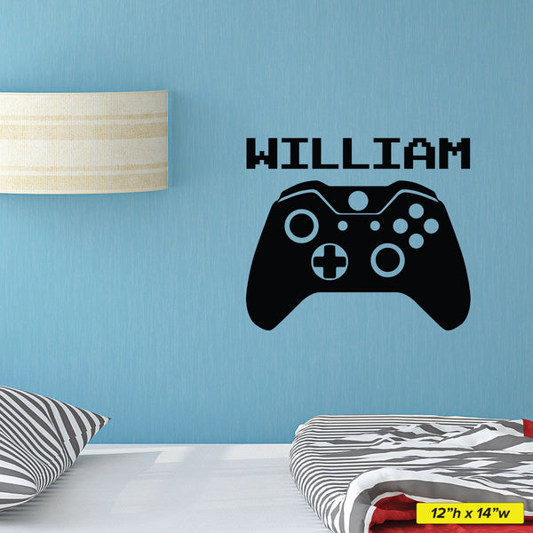 Video Game Custom Name Wall Decal, 0306, Video Game Controller, Gamer ...