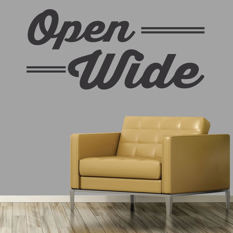 Open Wide Dental Wall Sticker, 0343, Dental Office Wall Decal