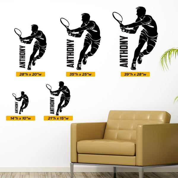Custom Boys Tennis Wall Sticker, 429, Personalized Boys Tennis Wall De ...