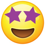 Star Eyes Emoji Wall Graphic - 28"h x 28"w - Large Emoji Wall Decal - 0446