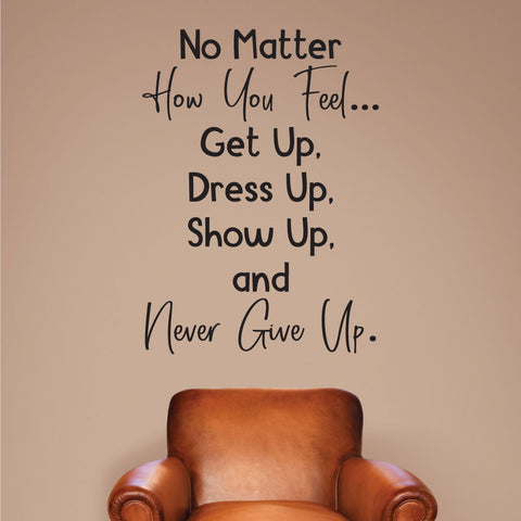Never Give Up - 0481 - Classroom Decor - Wall Decor - Back to school - Teach Child - Classroom Decal