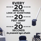 eye strain - eye doctor wall decal - optometrist office wall art