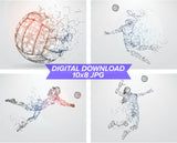 Digital Download 10x8 Volleyball Wall Art - Set of 4 files - 0549
