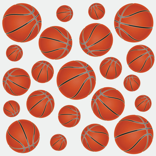 Basketball Wall Stickers (Set of 22) - Peel & Stick Wall Graphics ...
