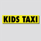 Kids Taxi Sticker, Bumper Sticker, 2"h x 9"w - 0686
