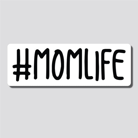 Mom Life Sticker, Hashtag, Bumper Sticker, 2.9"h x 8.5"w - 0687