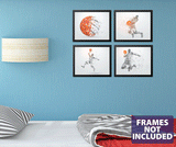 Digital Download 10x8 Basketball Wall Art - Set of 4 files - 0548