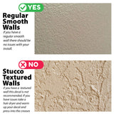 This large tennis wall sticker will adhere to any smooth wall surface. It will not stick to textured or stucco walls.